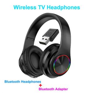 Bluetooth TV Headset, HiFi bluetooth Headphone Deep Bass Wireless TV Headphone with Transmitter Stick For TV Computer Phone