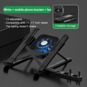 2021 Foldable Desktop Laptop Tablet Stand With Cooling Fan Heat Dissipation For HP MacBook Air Pro Stand Notebook Holder Cooler