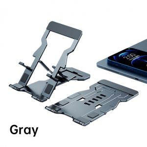 1pc 7-level Height Adjustable Phone Stand Folding Ultra-thin Aluminum Alloy Portable Phone Holder for Phone/12inch Tablet Holder
