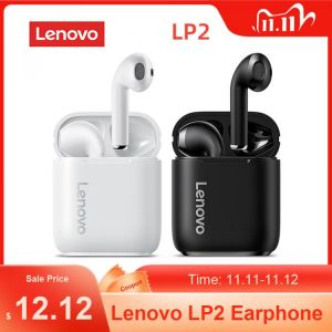 Lenovo LP2 Wirless Bluetooth 5.0 Earphones Stereo Bass Touch Control Wireless Headphone Sports Earbuds Waterproof Headset Mic