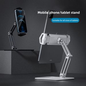 Universal Long Arm Tablet Stand Holder For iPad Samsung Xiaomi Huawei Lazy Metal Desk Mobile Phone Tablet Stands Clip Support
