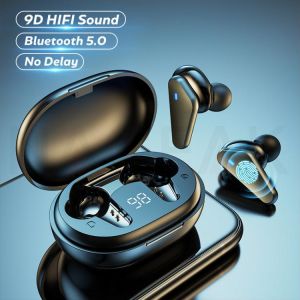 TWS Bluetooth 5.0 Headphones Wireless Waterproof Earphones Noise Cancelling 9D Stereo Sports Earbuds Headsets With Microphone