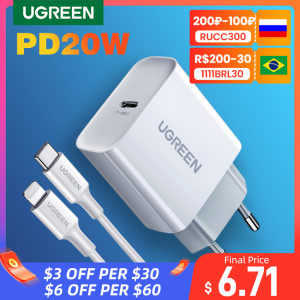 UGREEN Quick Charge 4.0 3.0 QC PD Charger 20W QC4.0 QC3.0 USB Type C Fast Charger for iPhone 13 12 Xs 8 Xiaomi Phone PD Charger