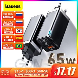 Baseus GaN 65W USB C Charger Quick Charge 4.0 3.0 QC4.0 QC PD3.0 PD USB-C Type C Fast USB Charger For iPhone 12 Pro Max Macbook