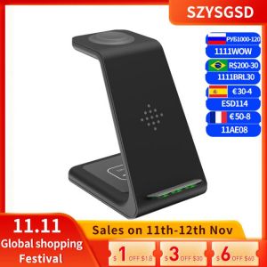 3 in 1 Induction Qi Wireless Charger Fast Charging Holder For iPhone 12Pro MAX/11/Xs Samsung For Apple Watch Charger Airpods Pro