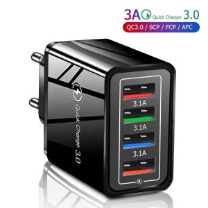 4 USB Fast Charger Quick Charge 3.0 For iPhone 13 Charger For Samsung S10 S9 Plug Xiaomi Mi Huawei Mobile Phone Chargers Adapter