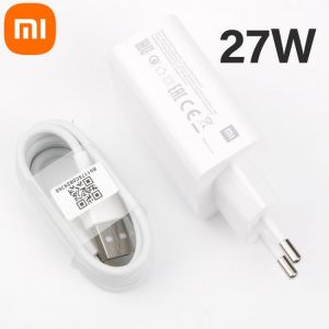 27W EU Xiaomi Fast Charger Turbo Charge Usb Travel Adapter For mi 10 9 9t 8 6 redmi note 8 9 pro a1 a2 a3 charging Type c cable
