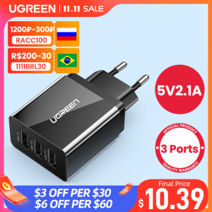 Ugreen USB Charger for iPhone Xs X 8 7 Fast Phone Charger for Samsung Xiaomi Huawei Wall Charger EU Adapter Mobile Phone Charger