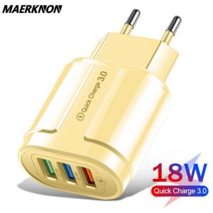 18w Quick charge 3.0 usb charger universal wall mobile phone charger for iPhone 12 samsung huawei tablet fast charging chargers