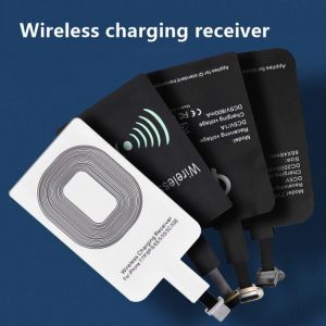 Lightweight Qi Wireless Charging Receiver For Samsung Huawei Xiaomi Universal Micro USB Type C Fast Wireless Charger Adapter