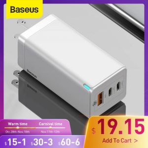 Baseus 65W GaN Charger USB Fast Charger QC 4.0 PD3.0 For iPhone 12 11 Samsung Huawei Xiaomi Phone Charger type c Quick Charger