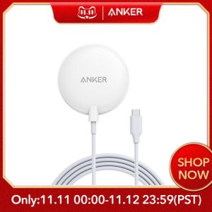 Anker Magnetic Wireless Charger for iPhone 13, 5 ft Built-in USB-C Cable, PowerWave Magnetic Pad Lite for iPhone 12 series