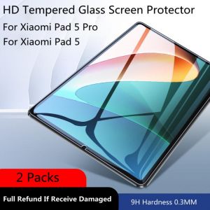 2Pcs 0.3mm 9H HD Tempered Glass For Xiaomi Pad 5 Pro 11 inch 2021 MiPad Mi Pad Pad5 5Pro Tablet Explosion Proof Protective Film