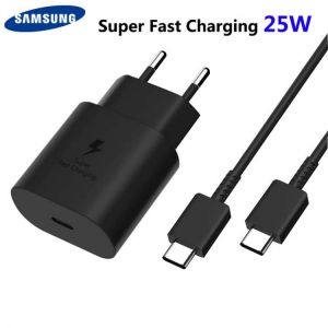 Original Samsung Galaxy Note 10 25W Super Fast Charging Adapter PD Charger 100CM USB C To USB C Cable For S20 Ultra S20+ A71 A91