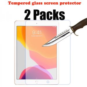 2 Packs tempered glass screen protector for iPad 10.2 2019 7th 2020 8th 2021 9th generation apple ipad protective screen film