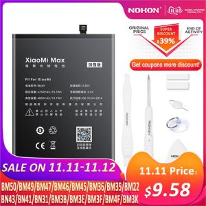 NOHON BM47 BM46 BN43 BN41 BN31 BM22 BM3L BM36 BM3E Battery For Xiaomi CC9 Mix 3 2 Mi 5 8 9 SE Pro Lite 4C 5S Max 5X Redmi 4X 3X