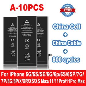 10pcs/Lot 0 Cycles Battery For iPhone 6 S 7 8 Plus 5S 5 SE 2020 6Plus 7Plus X XS 11 Pro Max Replacement Bateria For Apple 6S