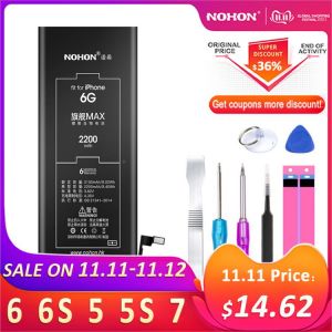 NOHON For Apple iPhone 6 6S 7 5 5S Replacement Battery For iPhone5 iPhone6 iPhone7 High Capacity Mobile Phone Bateria Free Tools