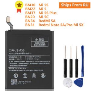 Replacement Battery BM36 for Mi 5S MI5S BM22 For MI5 Mi 5 BM37 For Mi 5S Plus BN20 For Mi 5C BN34 BN31 For Redmi 5A Note 5A