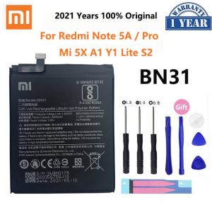 100% Original Phone Battery For Redmi Note 5A Prime S2 Battery Xiaomi Mi 5X A1 Mi5X BN31 Replacement Bateria 5A Pro Y1 MiA1 Lite