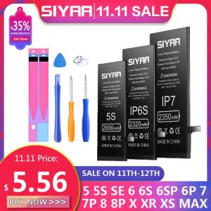 SIYAA Battery For Apple iPhone 6S 6 7 8 Plus X SE 5S 5 5C XR XS MAX 8Plus 7Plus 6Plus 4S 4 Replacement Mobile Phone Bateria Tool