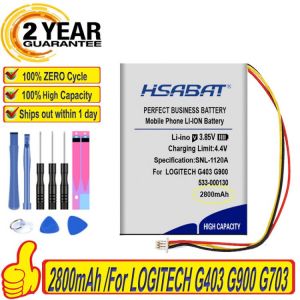 Top Brand 100% New 2800mAh 533-000130 Battery for LOGITECH G403 G900 G703 x100 Wireless Mouse Batteries + free gfit