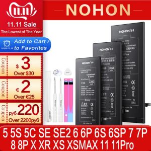 NOHON Battery For Apple iPhone 6S 6 7 8 Plus 11 Pro X XR XS MAX SE2 5S 5C 5 SE 2020 6 S 6Plus 7Plus Replacement Lithium Bateria