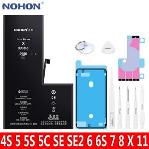 NOHON Battery For iPhone X 11 8 7 6S 6 S SE 2020 5S 5C 5 4S Replacement High Capacity Bateria For Apple iPhoneX iPhone8 iPhone7