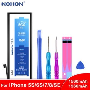 NOHON Original Battery For iPhone 5S 6S 7 8 SE Bateria For iPhone5S iPhone6S Replacement Real Capacity Phone Batarya Free Tools