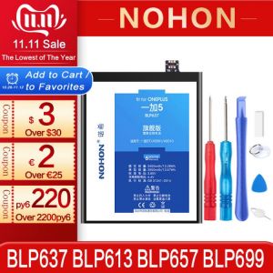 NOHON Battery For One Plus 3 5 5T 6 7 Pro Original Bateria OnePlus 1+ BLP613 BLP637 BLP657 BLP699 Replacement High Capacity
