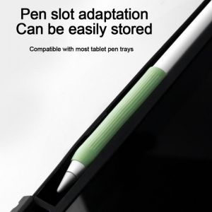 1 2 Generation Pencil Cover Non-slip Wear-resistant Silent Silicone Ultra-thin Universal Pen Holder Writing Pen Sleeve
