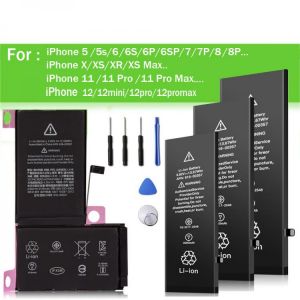 Battery For Apple iPhone 12 XR 11 Plus X Xs Max 6 6S 7 Replacement Bateria High Capacity Bateria +Tools For IPhone 12Pro 5 8Plus