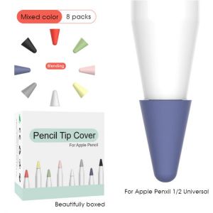 8Pcs/Set Compatible with Apple Pencil 1st Tips Replacement for 2nd Gen Silicone Nibs Cover Protection for Apple Pencil Nib Cover