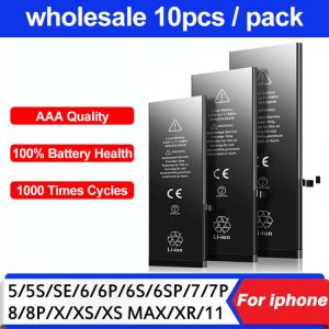 10pcs/Lot AAA Quality Battery For iPhone 6S 6 7 8 Plus 5S 5 SE 6Plus 7Plus Replacement Bateria For Apple 5G 6G 7G 8G 11 Pro Max