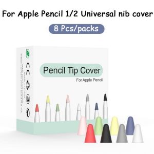 Silicone Replacement Tip Case for Apple Pencil 1 2 Touchscreen Stylus 8Pcs Pen Case Nib Protective Cover Skin for Apple Pencil 2