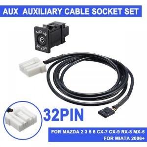 AUX module Interface Adapter Cable 32 Pin AUX Auxiliary Cable Socket Auto For Mazda 2 3 5 6 CX-7 CX-9 RX-8 MX-5 for Miata 2006+