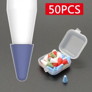 50pcs Silicone Mute Nib Cover For Ipad Pencil 1 2 Stylus Pen Nib Protection Case For Apple Pencil Tip Cover Replaceable Tip