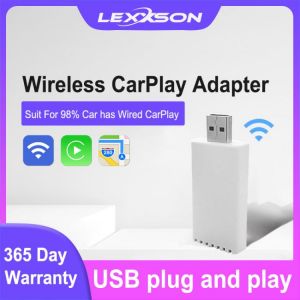 LEXXSON Wired to Wireless CarPlay Adapter For Audi BMW Nissan Toyota 5Ghz WiFi Touch Screen Voice Control Maps USB plug and play