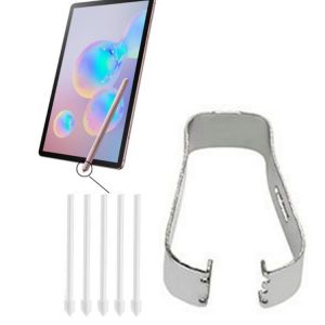 5Pcs Touch Stylus Tips Nibs with Metal Clip White Black for Samsung Galaxy Tab S6 T860 T865/S6 Lite Series Stylus S Pen