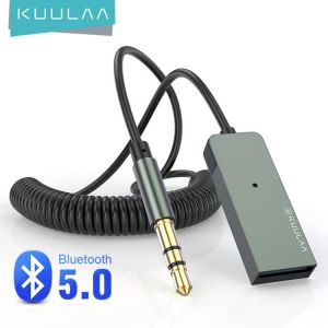 KUULAA AUX Bluetooth Adapter Car 3.5mm Jack Dongle Cable Handfree Car Kit Audio Transmitter Auto Bluetooth 5.0 Receiver
