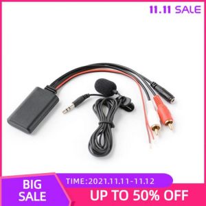 Bluetooth-compatible A2DP Music Streaming 12V To Car Stereo Radio RCA 3.5mm Aux In Adapter 2RCA Male Head