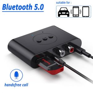 Bluetooth 5.0 Audio Receiver U Disk RCA 3.5mm AUX Jack Stereo Music Wireless Adapter with Mic For Car Speaker Headphone Auto ON