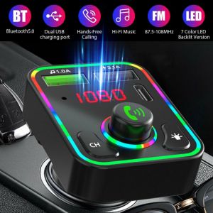 Car Bluetooth 5.0 FM Transmitter Wireless Handsfree Audio Receiver Auto TF U Disk MP3 Player 3.1A Dual USB PD Type-C Charge