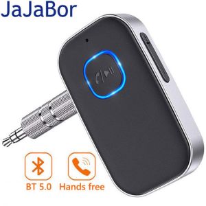 JaJaBor Bluetooth-compatible Car Kit Handsfree Bluetooth Receiver Aux Wireless Support Connecting 2 Devices Car Adapter