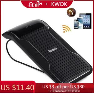 New Wireless Black Bluetooth Handsfree Car Kit Speakerphone Sun Visor Clip 10m Distance For iPhone Smartphones with Car Charger