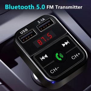 Usb Car Charger for Android  Iphone Xiaomi Samsung Fm Transmitter Bluetooth Mp3 Car Kit Fast Charging Mobile Phone Charger