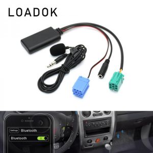 Car Bluetooth 5.0 AUX Cable Microphone Handsfree Mobile Phone Free Calling Adapter for Renault Megane 2 Updatelist Radio Speake