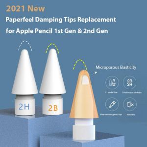 2021 New Pencil Tips for Apple Pencil 1 2, Double-Layered Paperfeel Damping Noise Reducing Apple Pencil Tips Replacement 애플펜