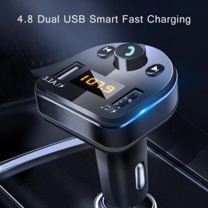 Car Charger Hands-free Kit FM Transmitter  Car Kit LCD MP3 Player Dual USB AUX Player Car Phone Charger for iPhone