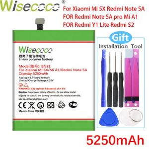WISECOCO 5250mAh BN31 Battery For Xiaomi Mi 5X Mi5X / Redmi Note 5A For Xiaomi Mi A1 / Redmi Y1 Lite Phone+Tracking Number